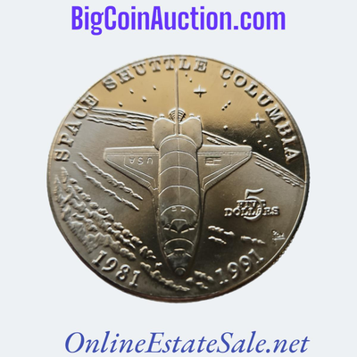 1991 Marshall Islands $5 Space shuttle Colombia (MS65+)