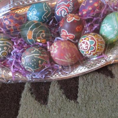 Collection Of Hand Painted Wooden Eggs - F