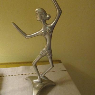 Art Nouveau Metal Figure Candle Holder  - F