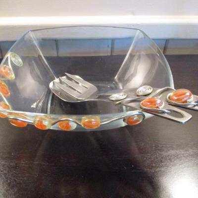 Bedazzled Glass Bowl & Cutlery - G
