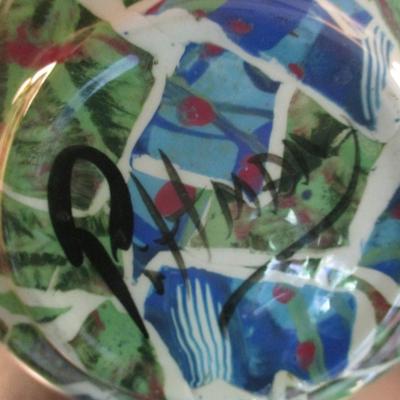 Hand Painted Pottery Bowl- Signed by Artist- Approx 8 1/2