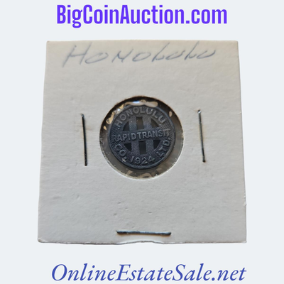 Honolulu rapid transit co. 1924 LTD full fare token full fare token