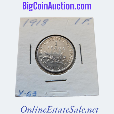1918 1 Franc Liberte Egalite Fraternite