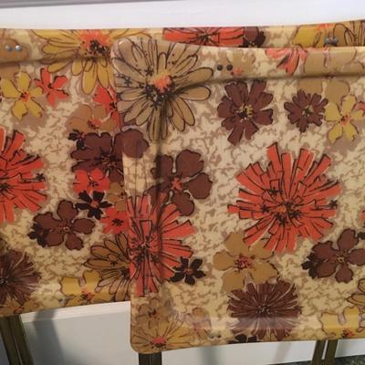 Vintage fiberglass tv tray tables