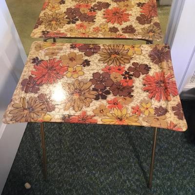 Vintage fiberglass tv tray tables