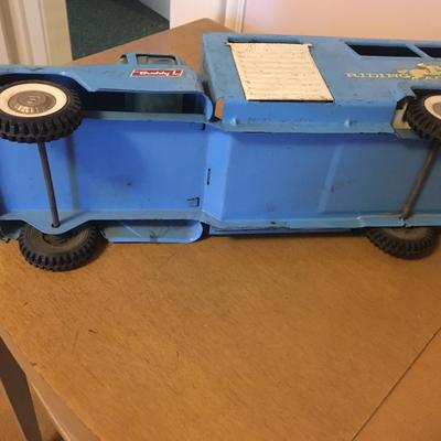 Buddy L Truck Riding Academy Horse Hauler Turquoise blue.