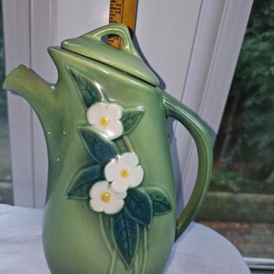 Roseville Mock Orange Green 1950 Coffee potPitcher with lid