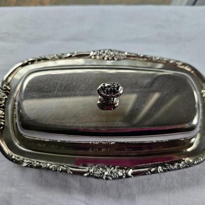 Silver plated Butter Dish with Glass Insert