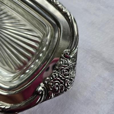 Silver plated Butter Dish with Glass Insert