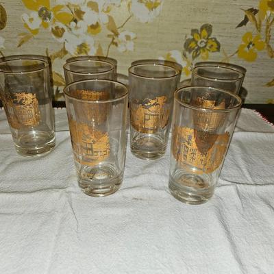 6 vintage New Jersey Souvenir Glasses Princeton, Morven, Morristown, Rutgers