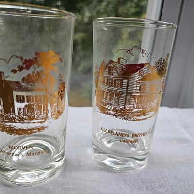 6 vintage New Jersey Souvenir Glasses Princeton, Morven, Morristown, Rutgers