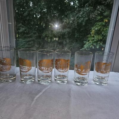 6 vintage New Jersey Souvenir Glasses Princeton, Morven, Morristown, Rutgers