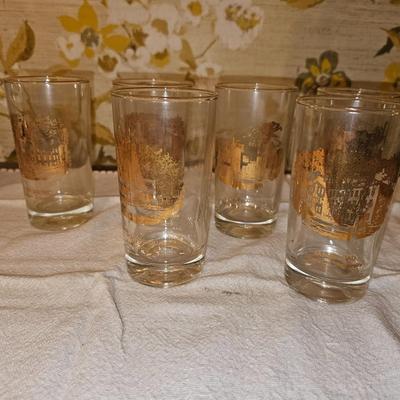 6 vintage New Jersey Souvenir Glasses Princeton, Morven, Morristown, Rutgers