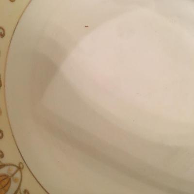 NORITAKE Japanese Porcelain Hand-painted Bowl Gold Flower Basket Pattern Mark