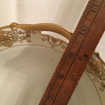 NORITAKE Japanese Porcelain Hand-painted Bowl Gold Flower Basket Pattern Mark
