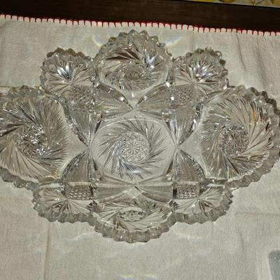American Brilliant Crystal serving Bowl