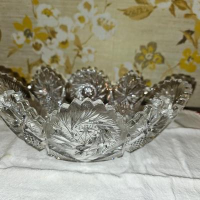 American Brilliant Crystal serving Bowl