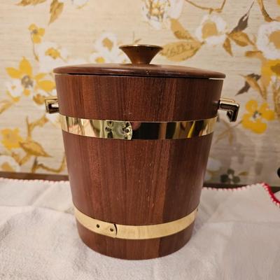 Vintage ice bucket and tongs
