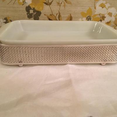 2 piece casserole and silver server