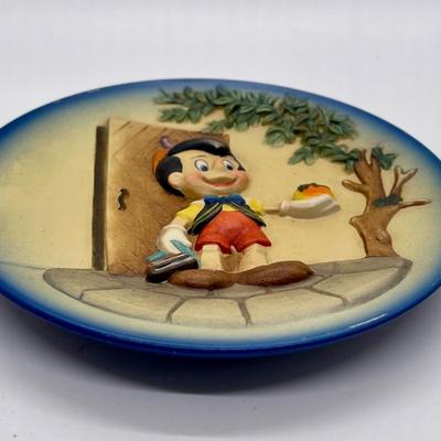 Limited Edition 1989 Disney Pinocchio ANRI Schmid Wood Collector Plate in Box Numbered