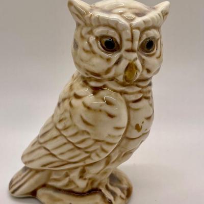 Vintage Retro Norleans Japan Ceramic Porcelain Owl Bird Figurine