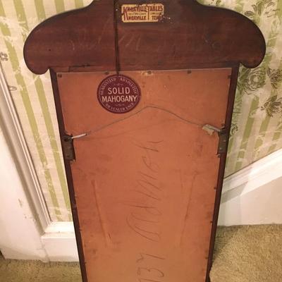 Antique Knoxville Table & Chair Co. Small Tall Mahogany Mirror