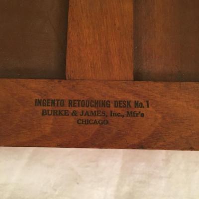 ANTIQUE BURKE & JAMES INGENTO PHOTOGRAPHY ARTIST RETOUCHING PHOTO DESK NO.1