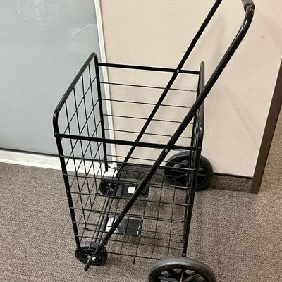 Collapsible Metal Shopping Cart with Wheels