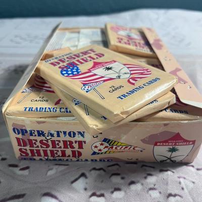 A BOX OF 1991 SEALED DESERT SHIELD TRADING CARDS