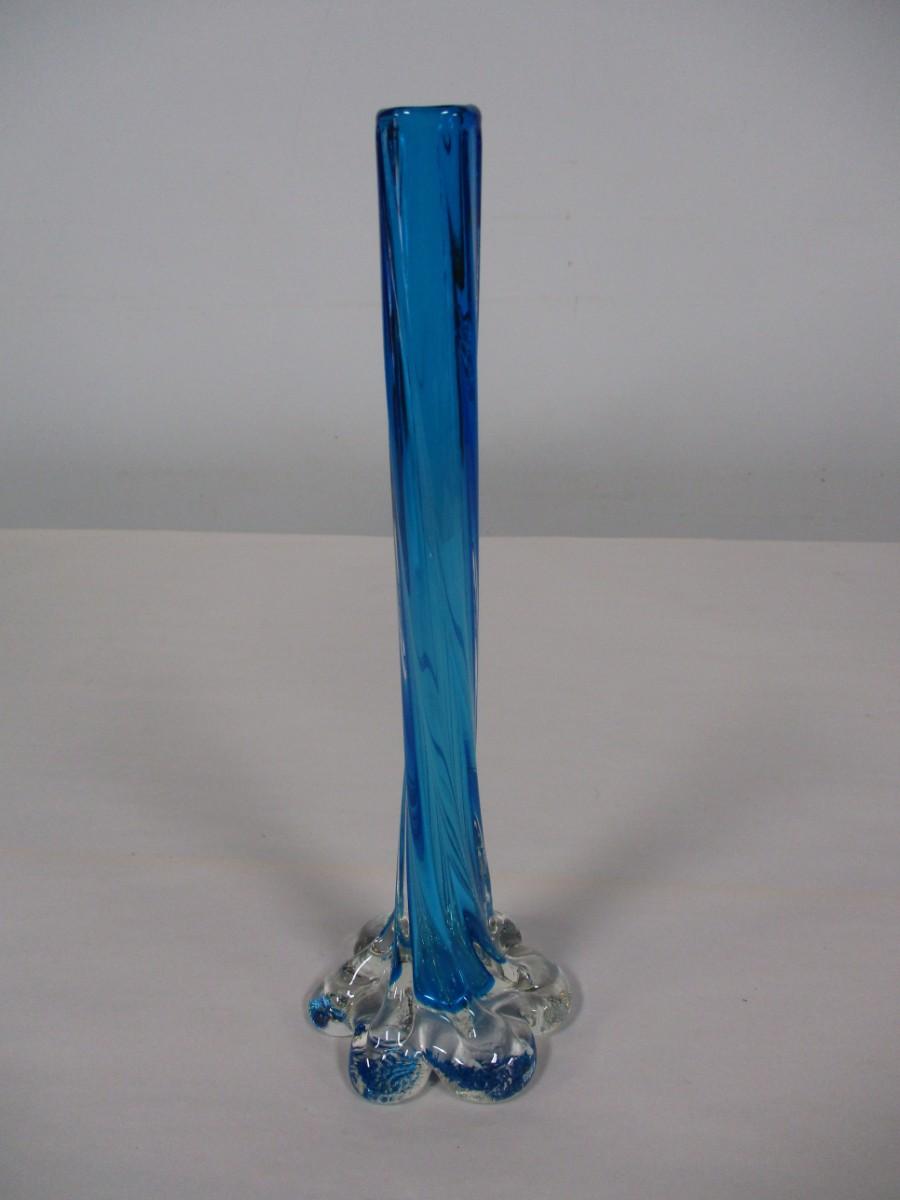 Vintage Blue Glass Bud Vase