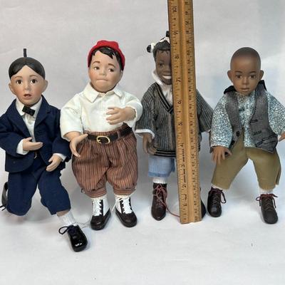 2002 Our Gang Little Rascals Porcelain Collector Dolls Set of 4
