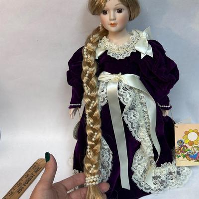 Vintage Duck House Heirloom to Remember Rapunzel Porcelain Doll