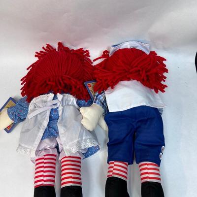 Hasbro Retro Raggedy Ann and Andy Plush Dolls with Hang Tags 2012