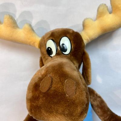 Vintage Rocky and Bullwinkle Plush Stuffed Dolls Mighty Star
