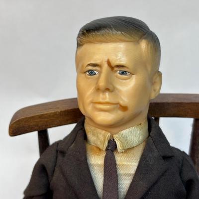Vintage Wire Body John F Kennedy Doll Sitting in Chair