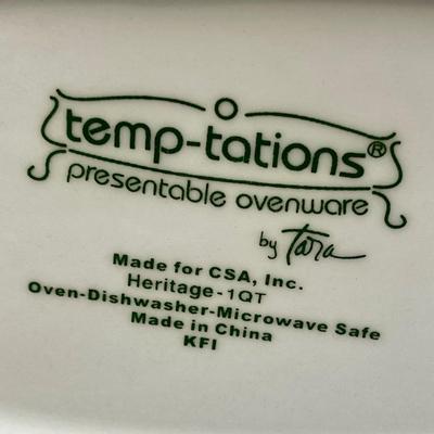Temp-tations Presentable Ovenware by Tara Heritage 1qt Oven Dishwasher Micro Safe