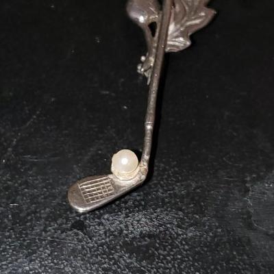 Golf Club with Pearl Brooch
