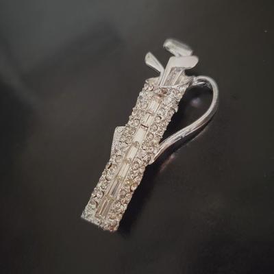 Golf Bag Brooch with rhinestones