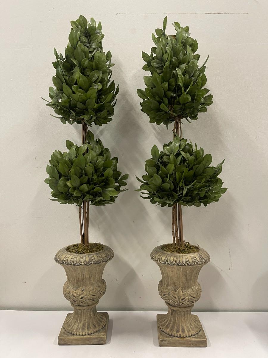 Lot of 2 Artificial Topiaries