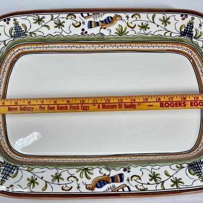 Huge Nazari Hand Painted Ceramic Platter Serving Tray from Portugal Williams Sonoma