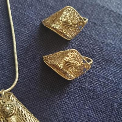 Delicate Pendant and Earrings Set