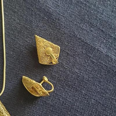 Delicate Pendant and Earrings Set