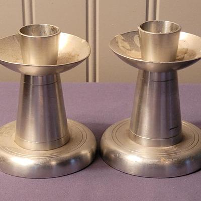 Mid Century Selanger Pewter Candleholders