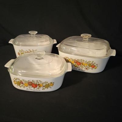 Trio of Corning Ware Spice of Life Dishes (DR-DW)