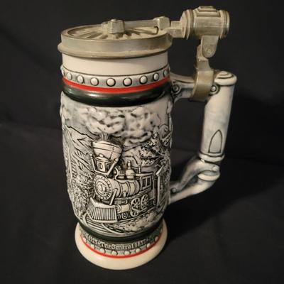 Avon Orient Express Beer Stein & an Ezra Bros Ceramic Whiskey Container (LR-DW)
