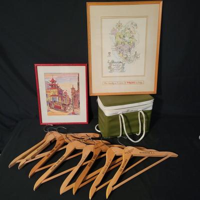 Travel Souvenirs: Wood Hangers, Cooler, & Art (LR-DW)