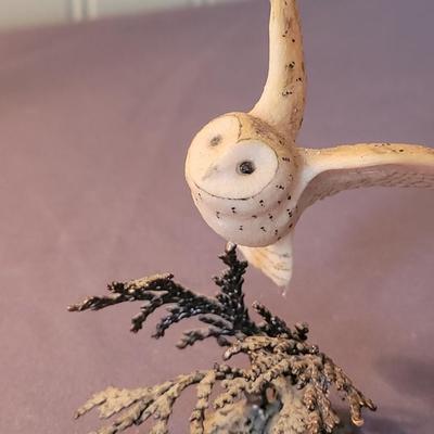 Border Fine Arts Owl on Pewter Tree Branch Base Made in Scotland