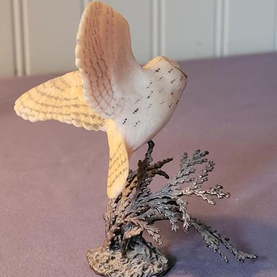 Border Fine Arts Owl on Pewter Tree Branch Base Made in Scotland
