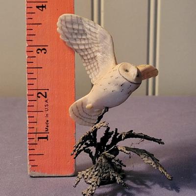 Border Fine Arts Owl on Pewter Tree Branch Base Made in Scotland