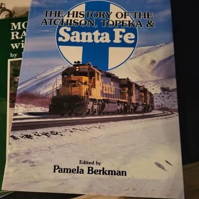 Assortment of Train Books and Decor Items (LR-DW)